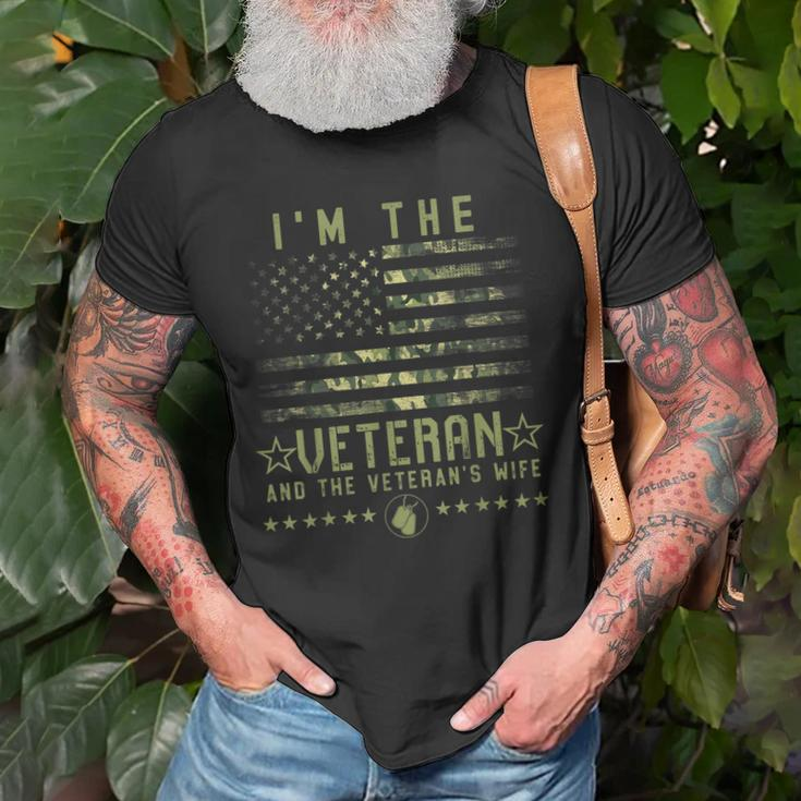 Im The Veteran And The Veterans Wife Veterans Day Military Old Men T-shirt Gifts for Old Men