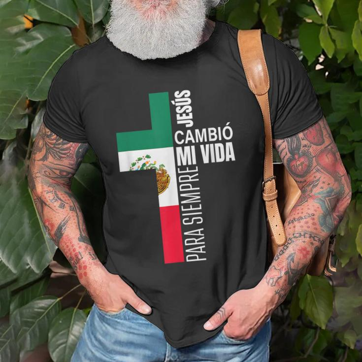 Jesus Christian Spanish Gifts Dad Fathers Day Mexican Flag Old Men T-shirt Gifts for Old Men
