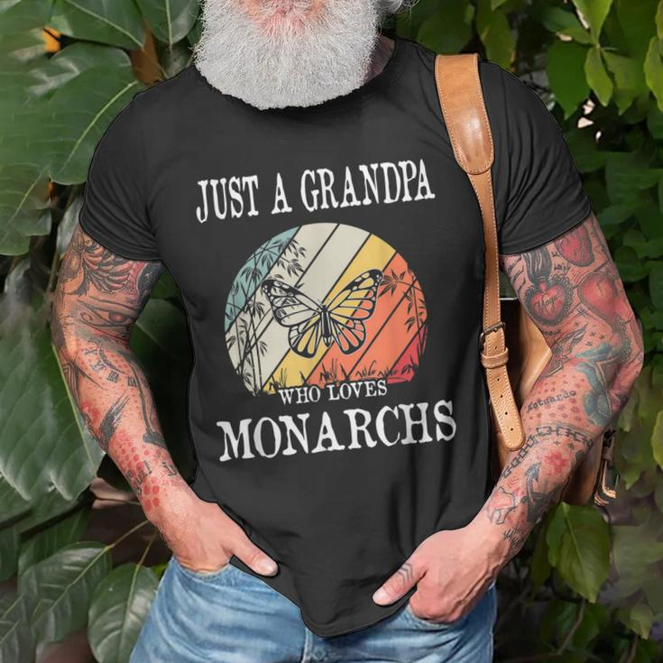 Just A Grandpa Who Loves Monarchs Gift Old Men T-shirt Gifts for Old Men