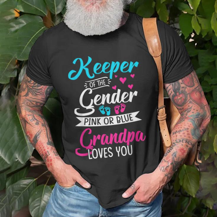 Keeper Of The Gender Grandpa Loves You Baby Announcement Old Men T-shirt Gifts for Old Men