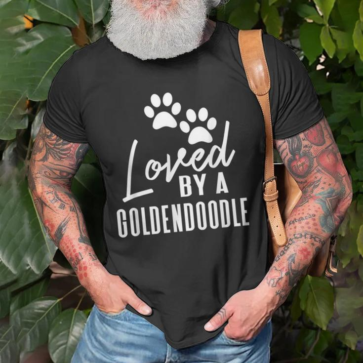 Loved By A Goldendoodle Gift For Dog Mom Or Dad Old Men T-shirt Gifts for Old Men