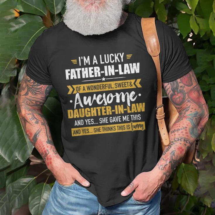 Lucky Fatherinlaw Of Awesome Daughterinlaw Gift For Mens Old Men T-shirt Gifts for Old Men