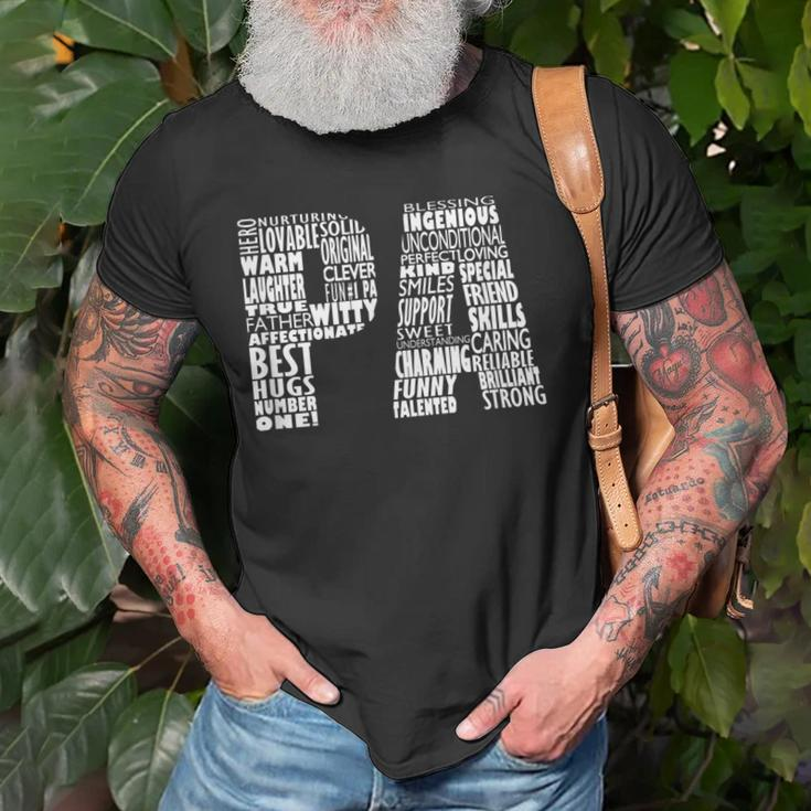 Pa Dad Grandpa Word Cloud Fathers Day Gift Gift For Mens Old Men T-shirt Gifts for Old Men