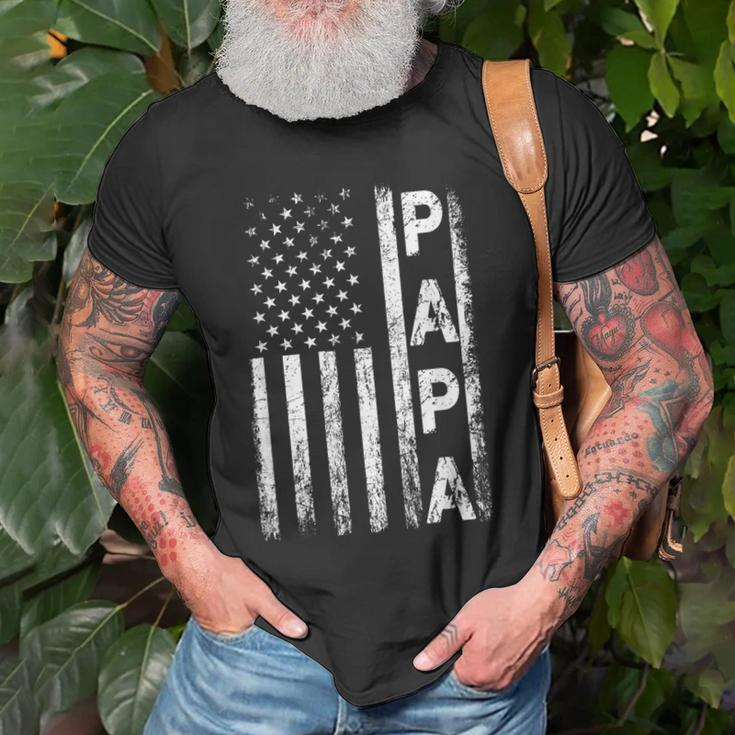 Papa Vintage American Flag Fathers Day 4Th Of July Grandpa Gift For Mens Old Men T-shirt Gifts for Old Men