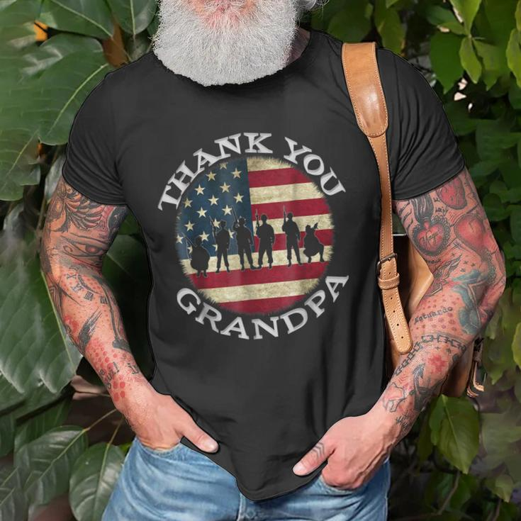 Patriotic American Flag To Thank A Grandpa Old Men T-shirt Gifts for Old Men