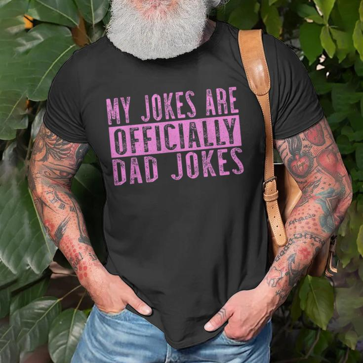 Pink Girl Dad Pregnancy Announcement My Jokes Are Officially Gift For Mens Old Men T-shirt Gifts for Old Men