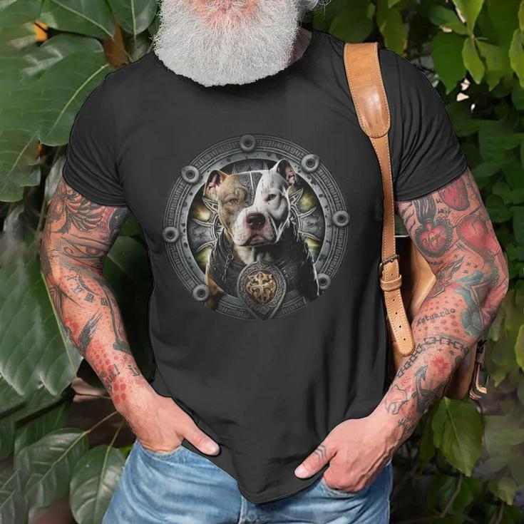 Pitbull Dad Viking Nordic Vikings Pit Bul Warrior Themed Old Men T-shirt Gifts for Old Men