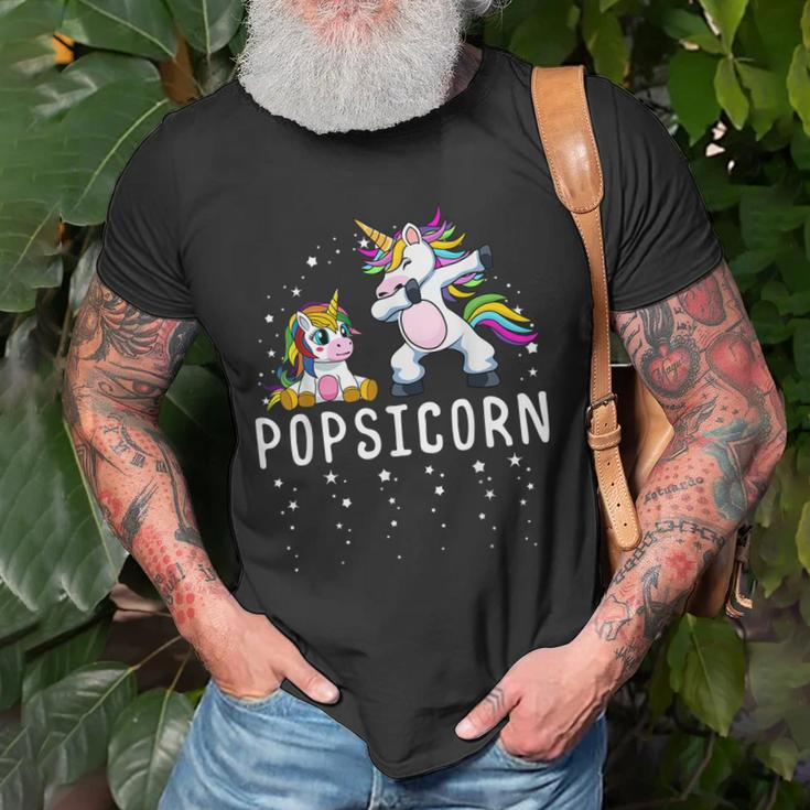 Popsicorn Dabbing Unicorn Grandpa And Baby Birthday Party Gift For Mens Old Men T-shirt Gifts for Old Men