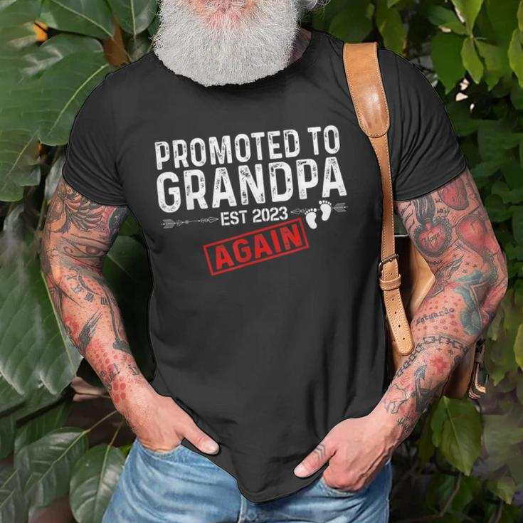 Promoted To Grandpa Again Est 2023 Baby Announcement Gift For Mens Old Men T-shirt Gifts for Old Men