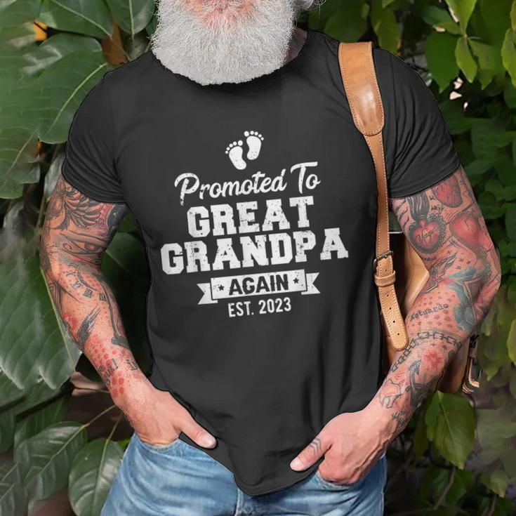 Promoted To Great Grandpa Again 2023 Great Grandfather To Be Gift For Mens Old Men T-shirt Gifts for Old Men