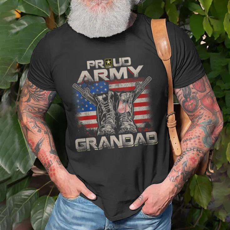 Proud Army Grandad America Flag Us Military Pride Old Men T-shirt Gifts for Old Men