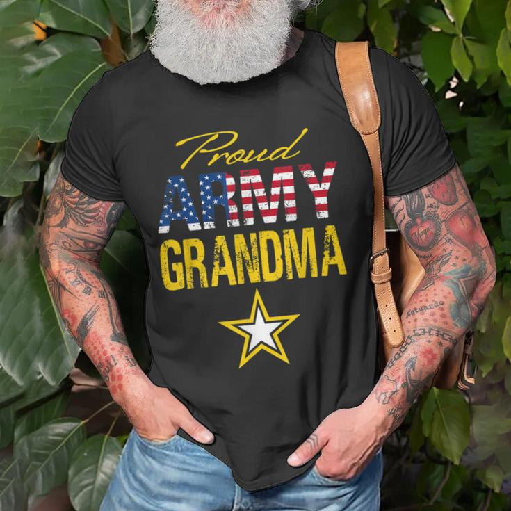 Proud Army Grandma Military Pride Usa Flag Old Men T-shirt Gifts for Old Men