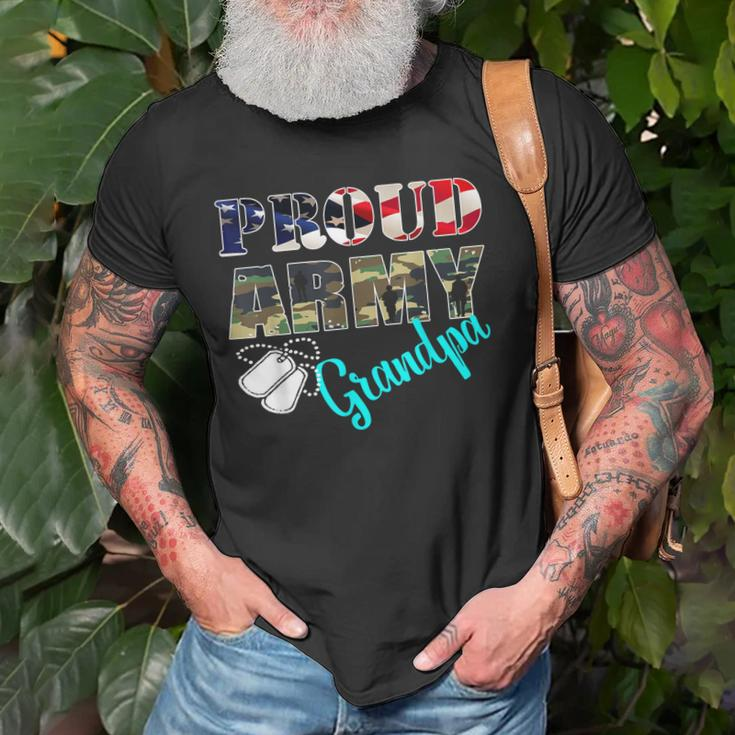 Proud Army Grandpa Flag American Military Family Old Men T-shirt Gifts for Old Men