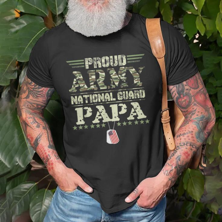 Proud Army National Guard Papa Dog Tags Military Sibling Old Men T-shirt Gifts for Old Men