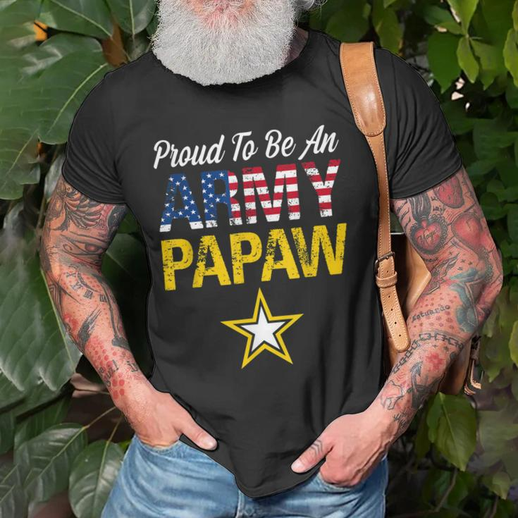 Proud To Be An Army Papaw Military Pride American Flag Old Men T-shirt Gifts for Old Men
