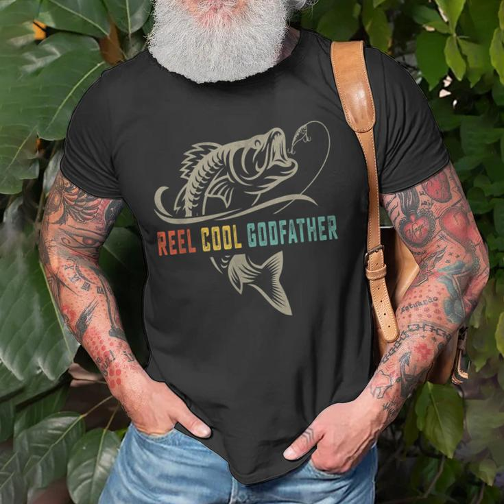Reel Cool Godfather Fathers Day Gift For Fishing Dad Old Men T-shirt Gifts for Old Men