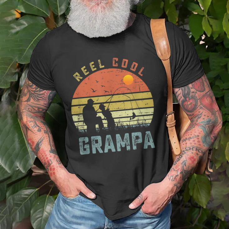 Reel Cool Grampa Fathers Day Gift For Fishing Dad Old Men T-shirt Gifts for Old Men