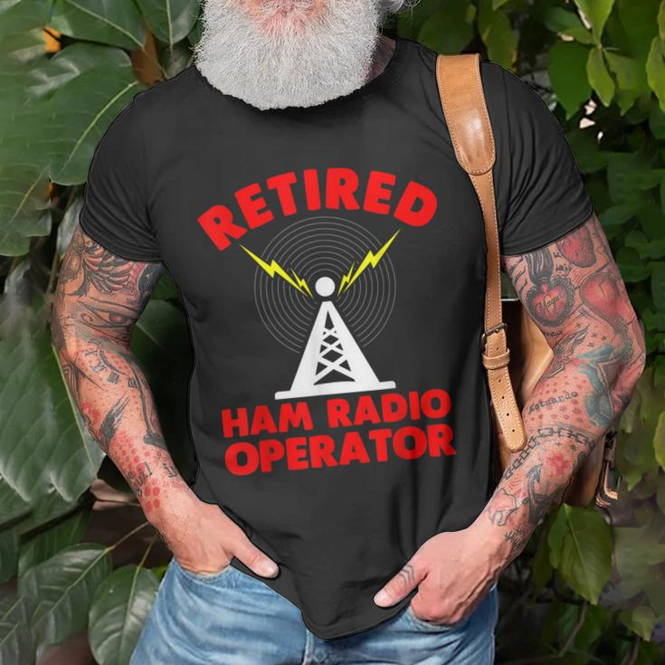 Retired Ham Radio Operator Father Radio Tower Humor Old Men T-shirt Gifts for Old Men