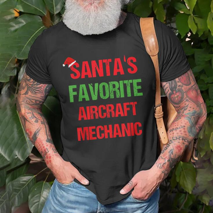Santas Favorite Aircraft Mechanic Funny Christmas Gift Old Men T-shirt Gifts for Old Men
