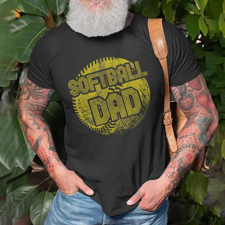 Softball Dad Coach Player Father Daddy Fathers Day Gift Gift For Mens Old Men T-shirt Graphic Print Casual Unisex Tee Gifts for Old Men