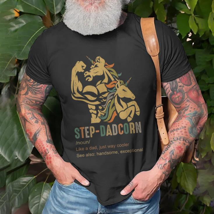 Stepdadcorn Step Dad Unicorn Cooler Fathers Day Mens Old Men T-shirt Gifts for Old Men