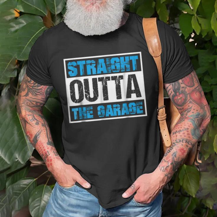 Straight Outta The Garage Funny Mechanic Old Men T-shirt Gifts for Old Men