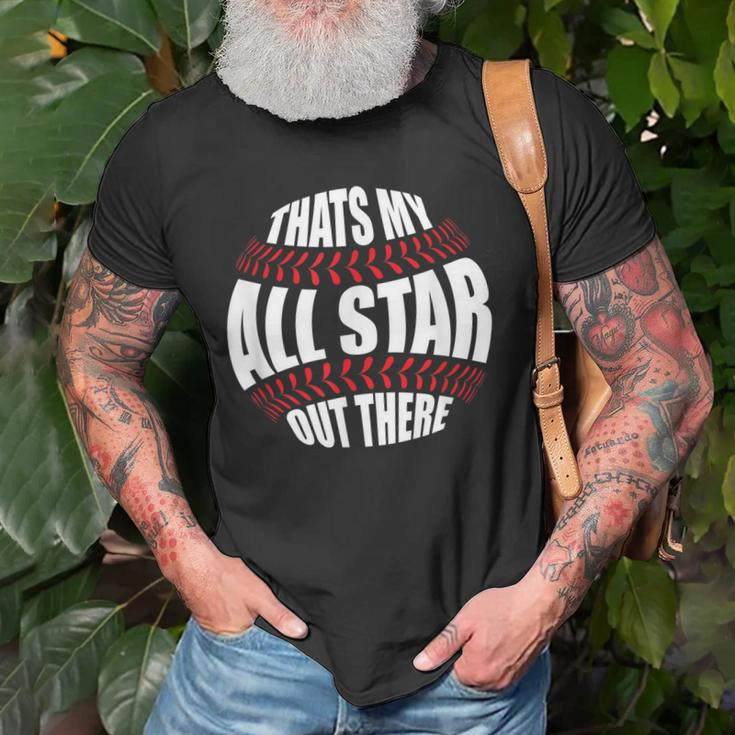 Thats My All Star Out There Baseball Player Mom Dad Cute Old Men T-shirt Gifts for Old Men