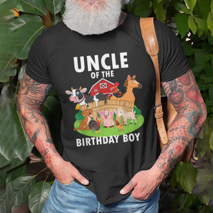 Uncle Of The Birthday Boy Farm Animals Matching Farm Theme Gift For Mens Old Men T-shirt Gifts for Old Men