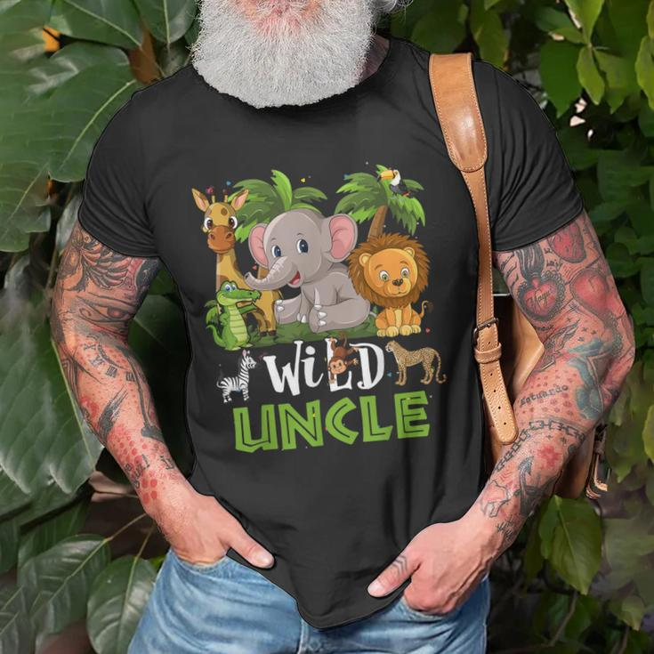 Uncle Of The Wild Zoo Birthday Safari Jungle Animal Funny Old Men T-shirt Gifts for Old Men