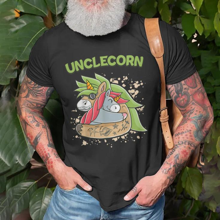 Unclecorn Dadacorn Nephew Nience Uncle Unicorn Fathers Day Old Men T-shirt Gifts for Old Men