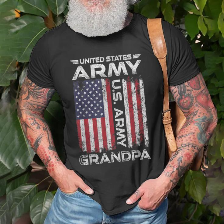 United States Army Grandpa American Flag For Veteran Gift Old Men T-shirt Gifts for Old Men