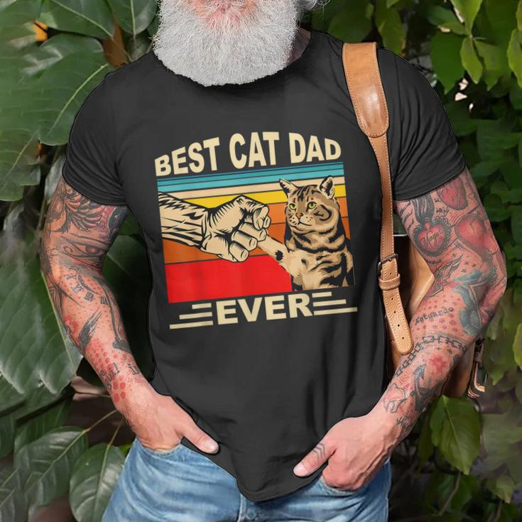 Vintage Best Cat Dad Ever And Retro For Dad Men Fathers Day Old Men T-shirt Gifts for Old Men