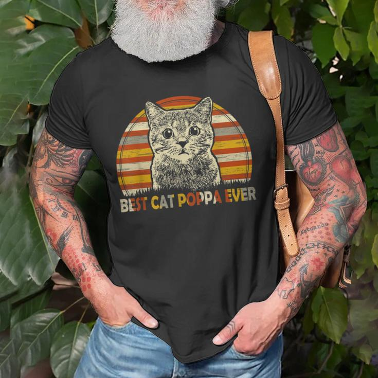 Vintage Best Cat Poppa Ever Fathers Day Christmas Gifts Old Men T-shirt Gifts for Old Men