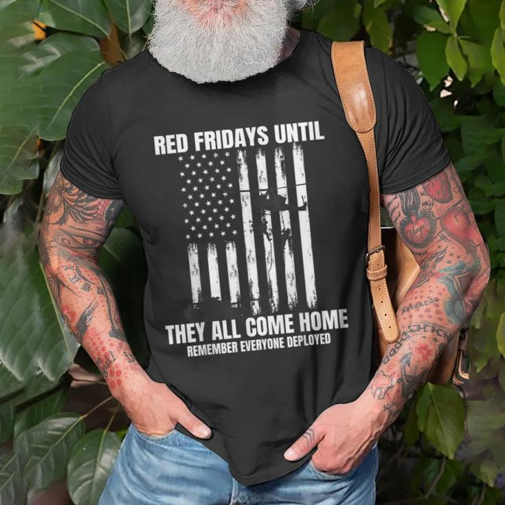 Wear Red On Fridays Military Remember Everyone Deployed Flag Old Men T-shirt Gifts for Old Men