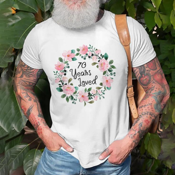 70 Years Loved 70Th Birthday Gift For Grandma Grandpa Old Men T-shirt Gifts for Old Men