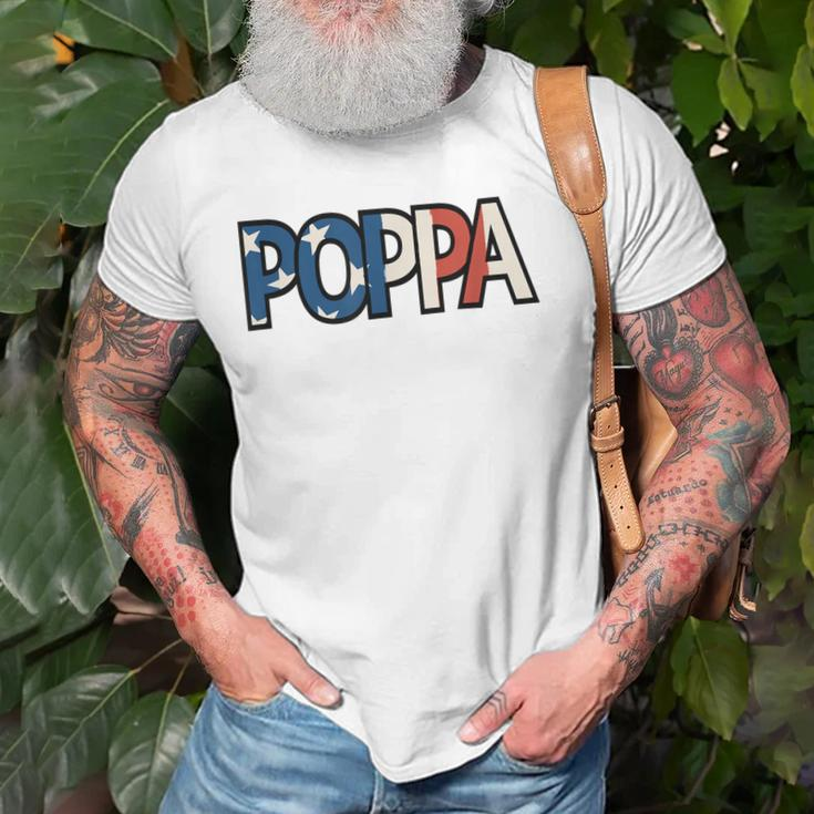 All American Poppa Patriotic July 4Th Fathers Day Gift Old Men T-shirt Gifts for Old Men