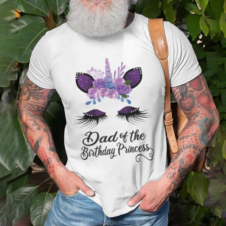 Dad Of The Birthday Princess Unicorn Girl Matching Gift Old Men T-shirt Gifts for Old Men