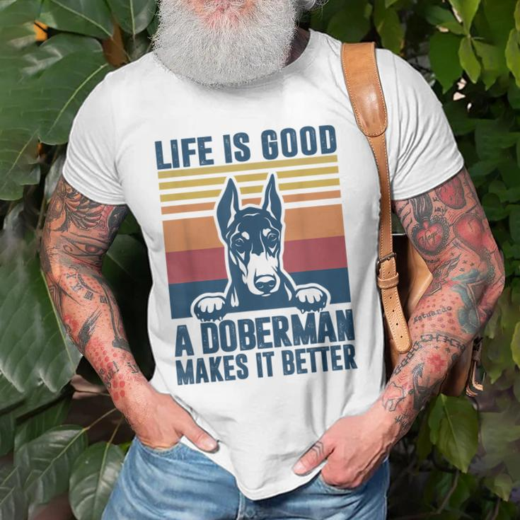 Doberman Gifts For Men Women Doberman Dog Dad Mom Old Men T-shirt Gifts for Old Men