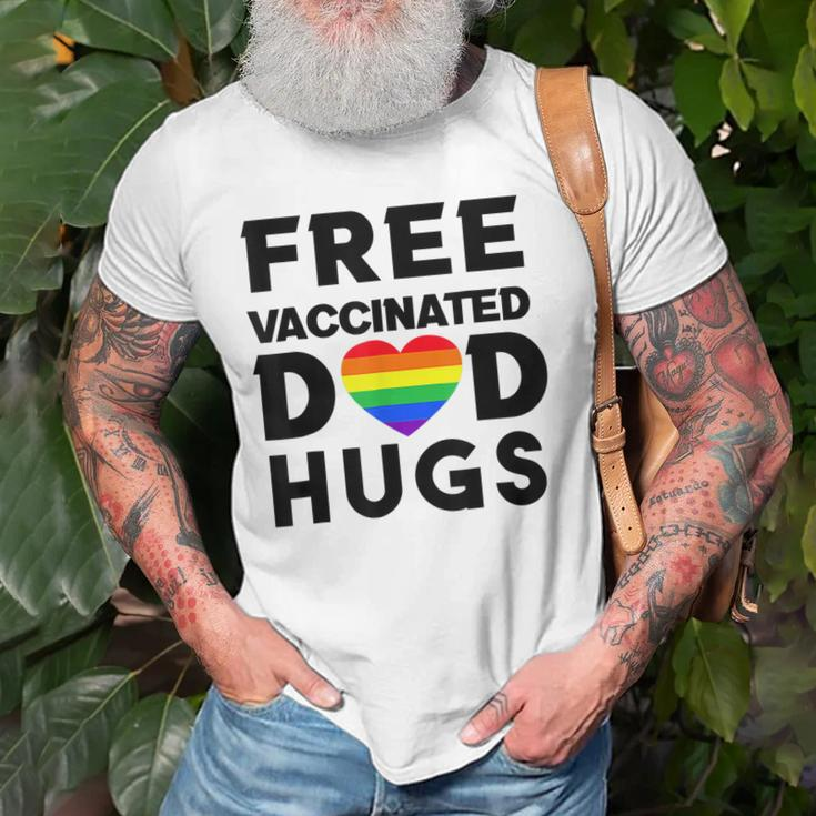 Gay Pride Free Vaccinated Dad Hugs Lgbt Lesbian Old Men T-shirt Gifts for Old Men