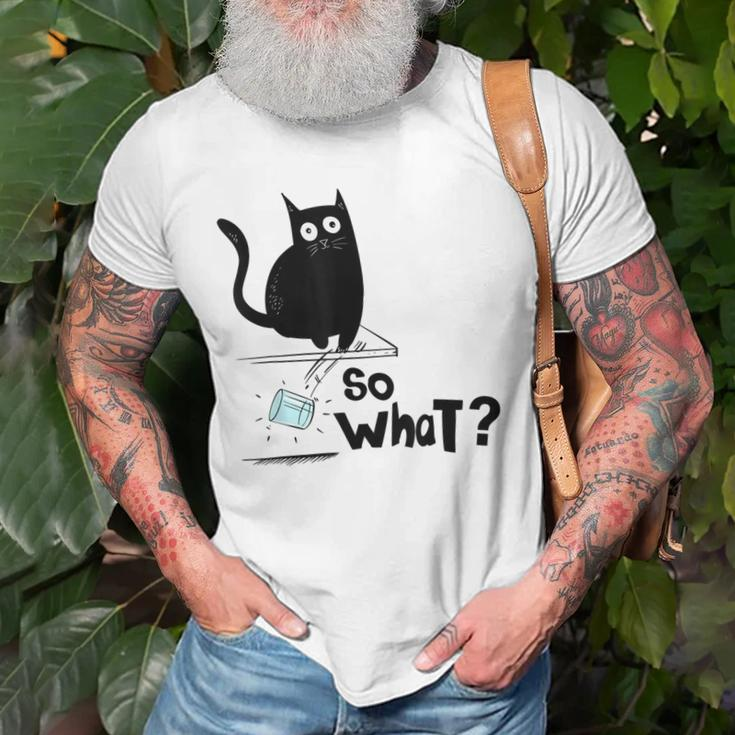 So What Funny Black Cat Cat Dad Cat Mom Kitten Old Men T-shirt Gifts for Old Men