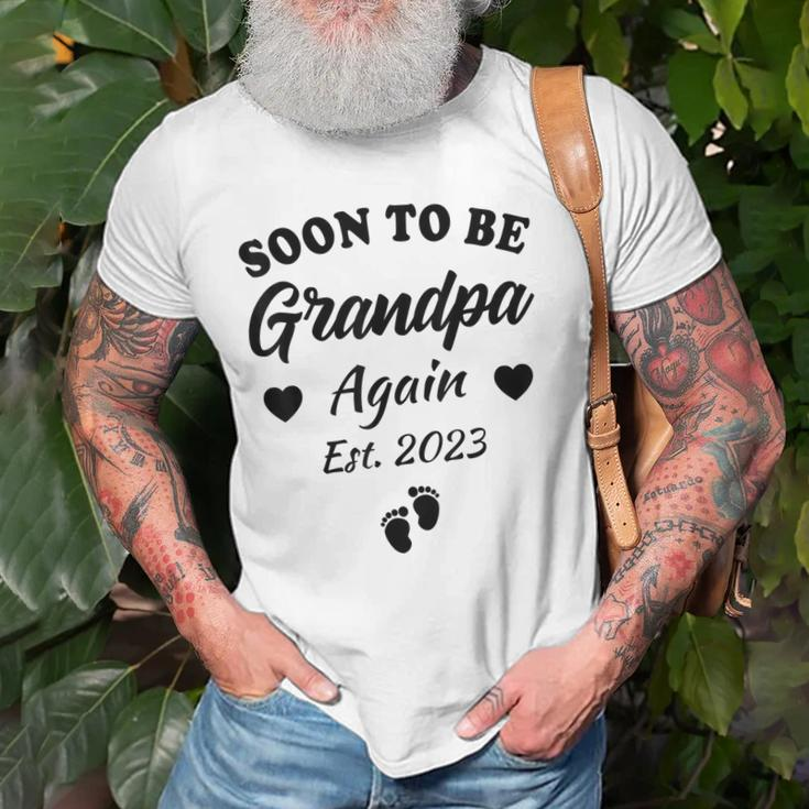 Soon To Be Grandpa Again 2023 Baby Announcement Novelty Gift For Mens Old Men T-shirt Gifts for Old Men