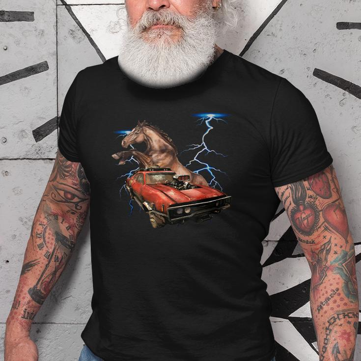 American Muscle Cars Thunderstorm Car Auto Mechanic Gift Old Men T-shirt