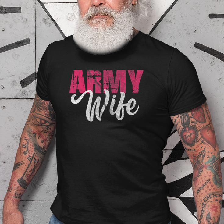 Army Wife Military Soldier Veterans Day Vintage Gift For Womens Old Men T-shirt