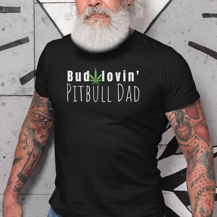 Best Bud Lovin Pitbull Dad Ever Funny Pitbull Owner Gift Old Men T-shirt