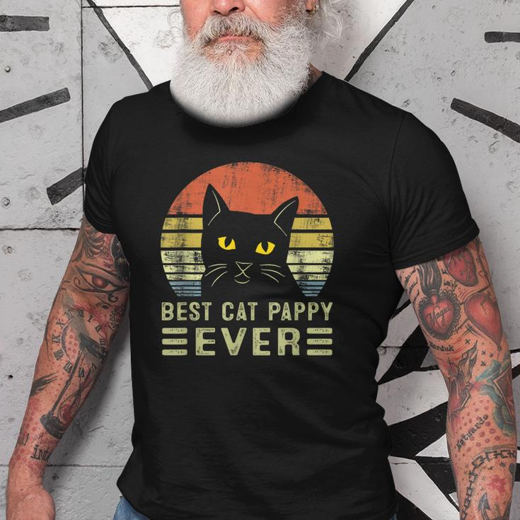 Best Cat Pappy Ever Bump Fit Fathers Day Gift Dad For Men Old Men T-shirt