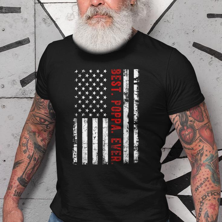 Best Poppa Ever American Flag 4Th Of July Fathers Day Gift For Mens Old Men T-shirt