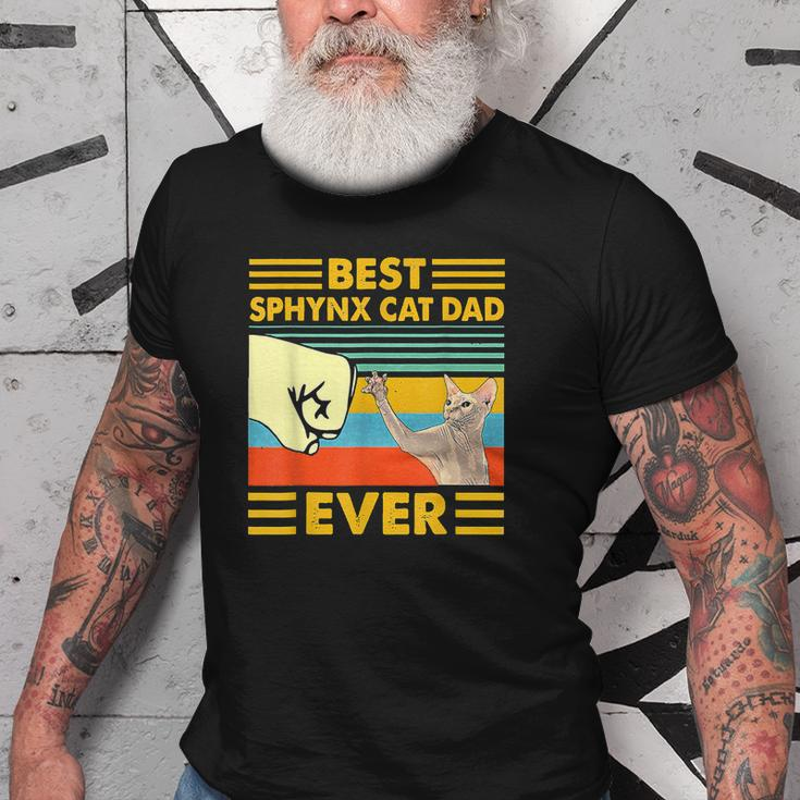 Best Sphynx Cat Dad Ever Retro Vintage Sunset Old Men T-shirt