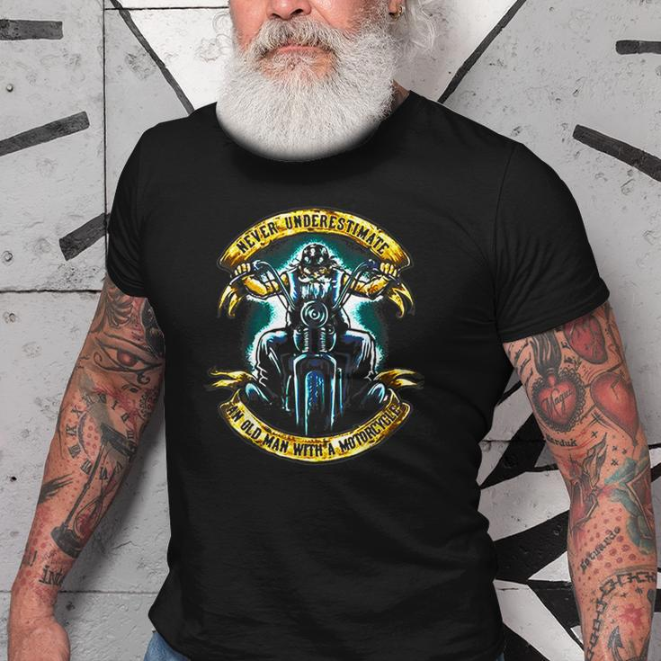 Biker Grandpa Racing Motorcycle Racer Gift For Dad Gift For Mens Old Men T-shirt
