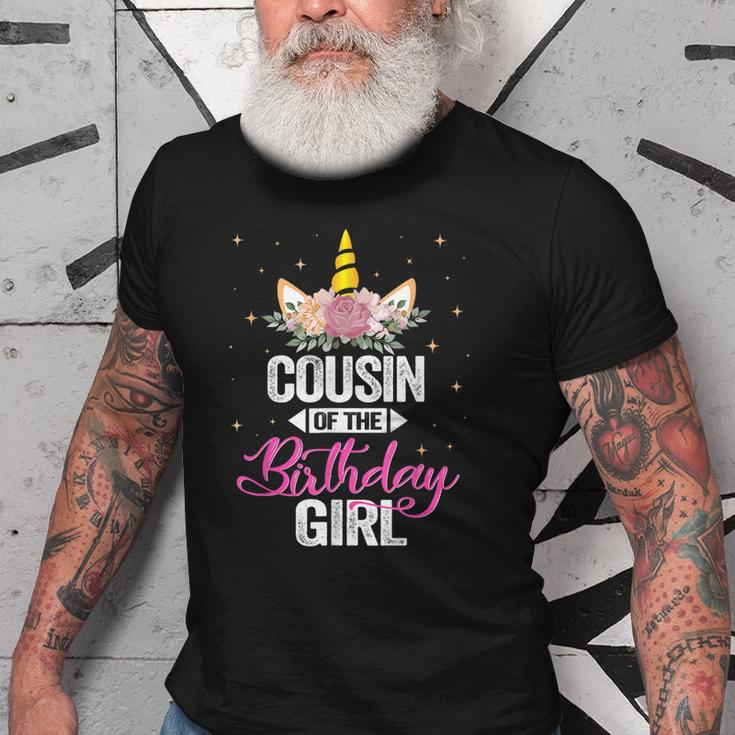 Cousin Of The Birthday Girl Father Gift Unicorn Birthday Old Men T-shirt