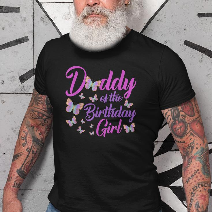 Daddy Of The Birthday Girl Butterfly Dad Father 1St Old Men T-shirt